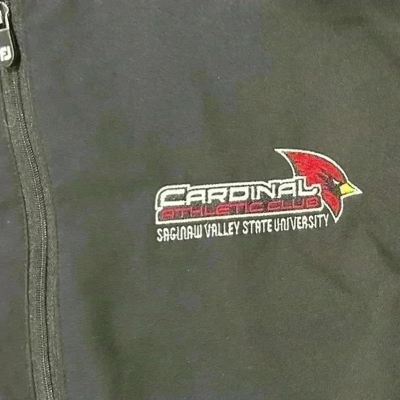FootJoy Black Quarter Zip Jacket Saginaw SVSU Cardinals Embroidered Logo Size L - Picture 2 of 8